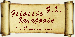 Filotije Karajović vizit kartica